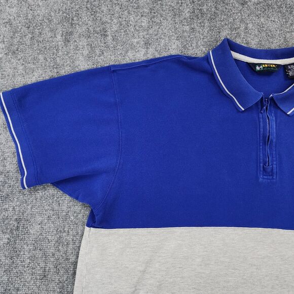 Vintage Eddie Bauer Shirt Mens Large Blue Gray EBTEK 1/4 Zip Polo Short Sleeve - Picture 11 of 16